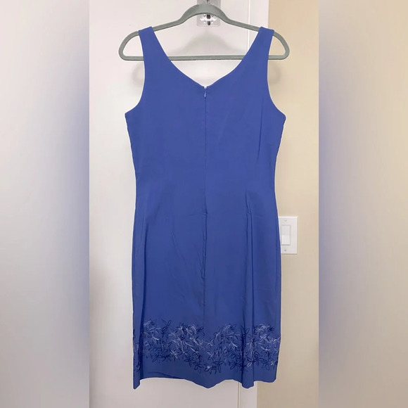 NWT Express (Vintage) Blue Sleeveless Stretch Dress Embroidered Size 11/12 - Picture 2 of 6